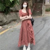 Wholesale website of the new summer style pure desire style sweet and cute girls' puffed sleeve princess puffy dress new Chinese-style dress details Picture